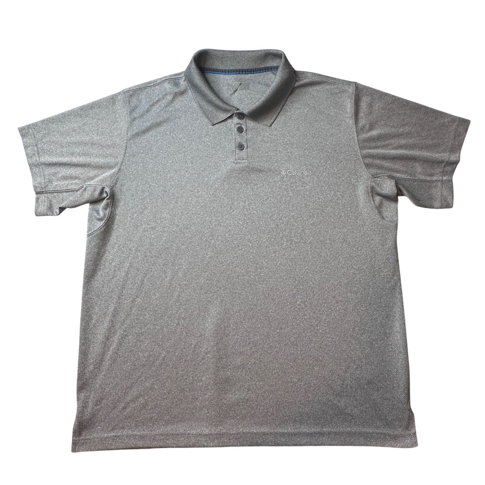 Columbia Polo Shirt Mens XL Gray XM6449 Pique Short Sleeve Outdoor Activewear
